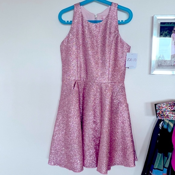 ZOE LTD shimmery metallic Girl’s Dress - Picture 1 of 7